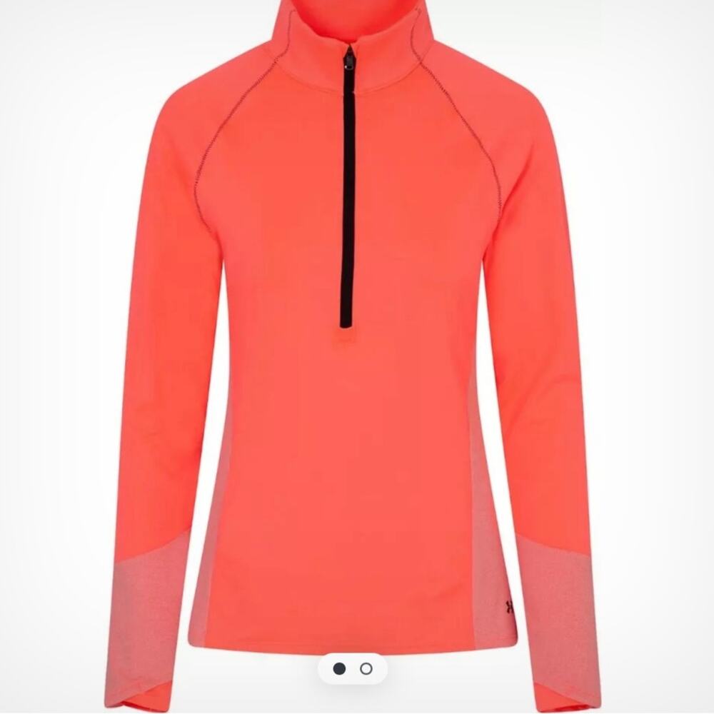 Under Armour ColdGear Half Zip Pullover Women's S Mock Neck Thumb Holes